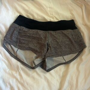 Gray and black lululemon speed up shorts!